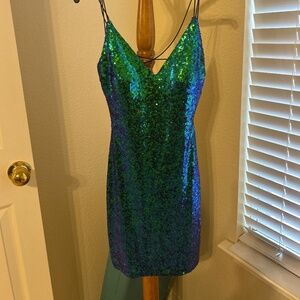 B. Darlin Juniors Strappy Sequined Bodycon Dress